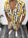 Compleu de vara camasa cu imprimeu + pantaloni galben 13275 49